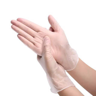 PVC手袋 使い捨て手袋 パウダーフリー 抗菌 S・M・L・XL（90〜100枚） (254709)