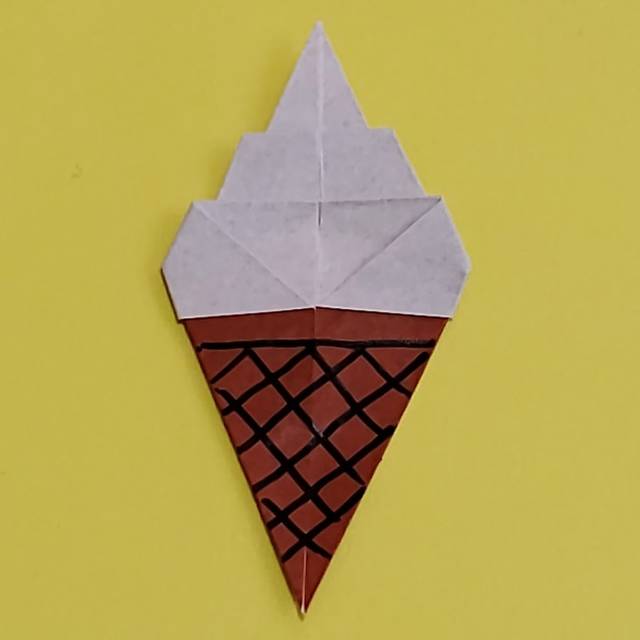 簡単折り紙 アイスを食べたら作りたくなる 折り紙ソフトクリーム 元気ママ応援プロジェクト