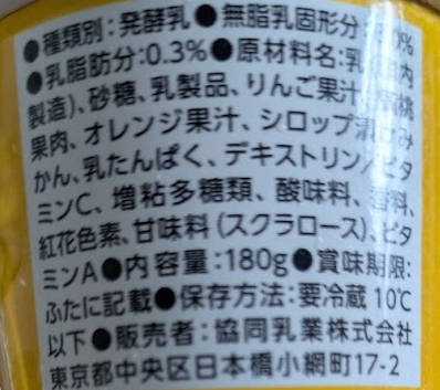 ▲成分表